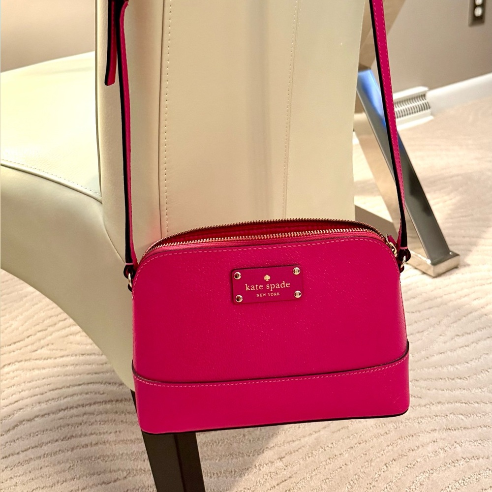 Kate Spade Fuschia Leather Crossbody Bag